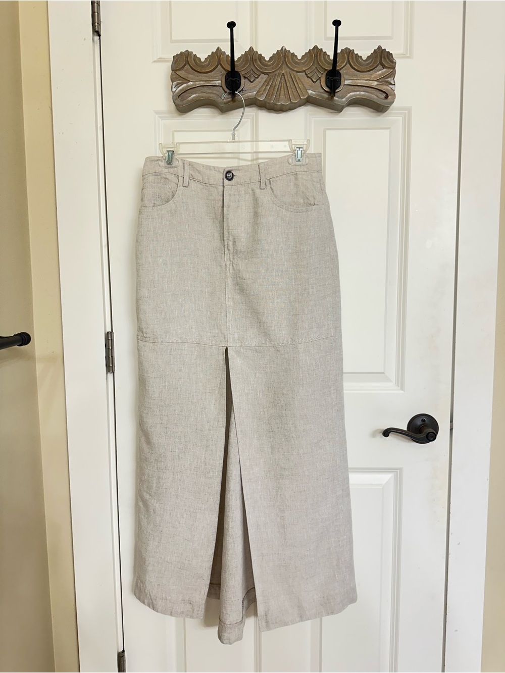 Reformation Sz 4 Women’s Beige Linen-Blend Long Skirt